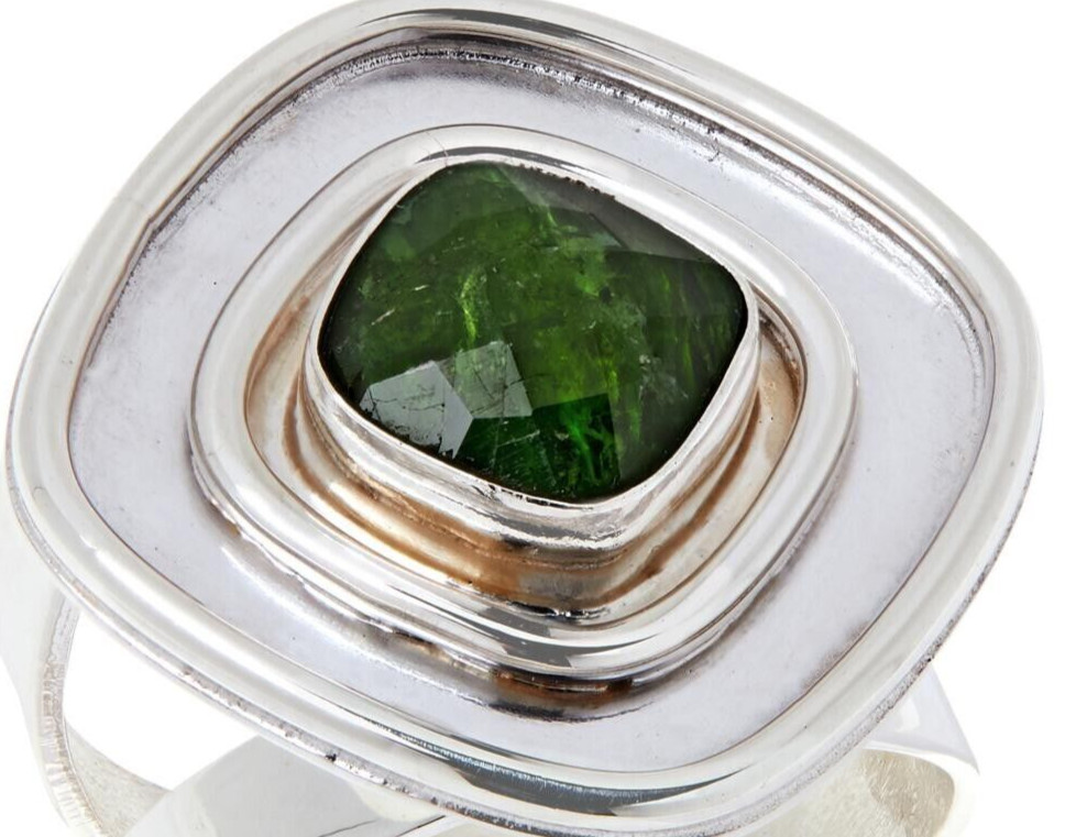 Jay King Sterling Silver Green Chrome Diopside Ring. Size 7