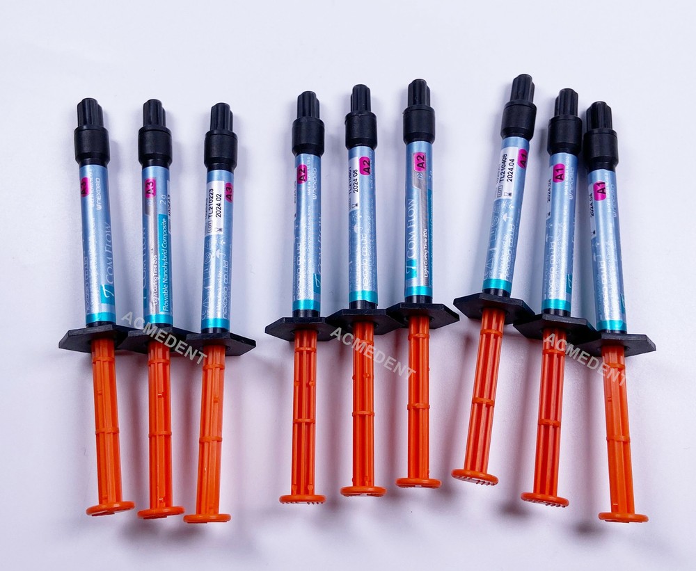 Dental COM Flow Composite Flowable Resin Invasive Cavity Light Cure Tip 1~100Pcs