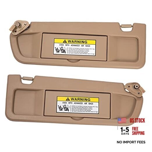 A Pair Left and Right Sun Visor Sunvisor Compatible with 2006 2007 2008 Beige