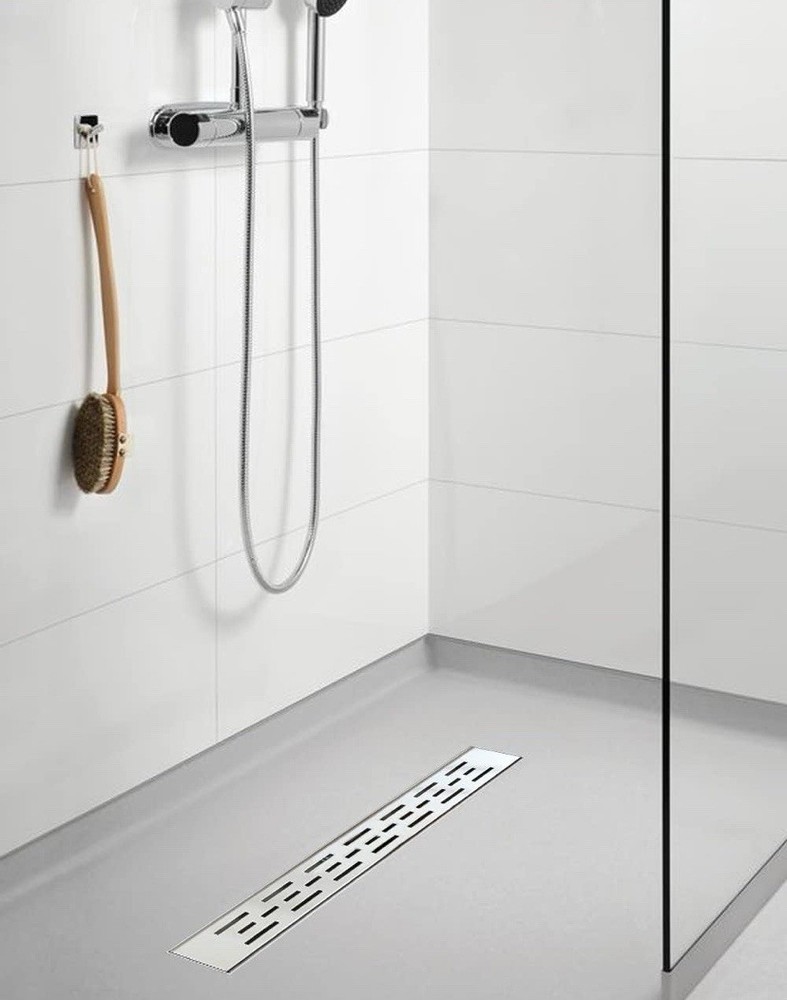Linear Shower Drain, Shower Drain 36 Inch with Bar Pattern Grate, AISI 304