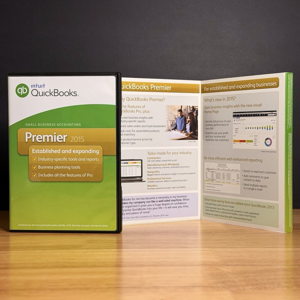 QuickBooks Desktop Premier 2015 Windows Accounting -NO SUBSCRIPTI0N- TESTED