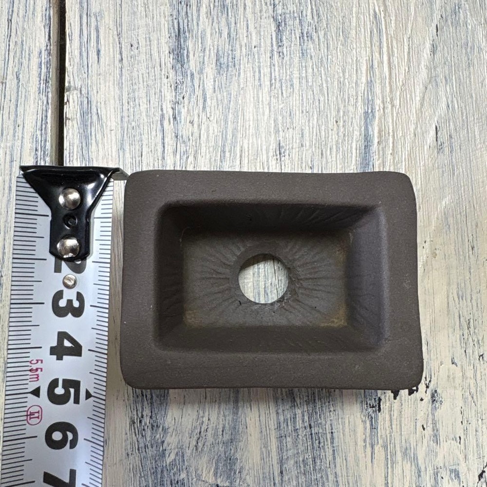 Small Bonsai Pot Dark Brown Rectangular Japanese Art Miniature Tree Container