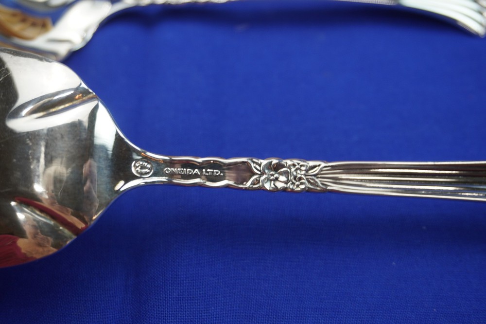 Oneida Floral Queen Pie Server & Gravy Ladle