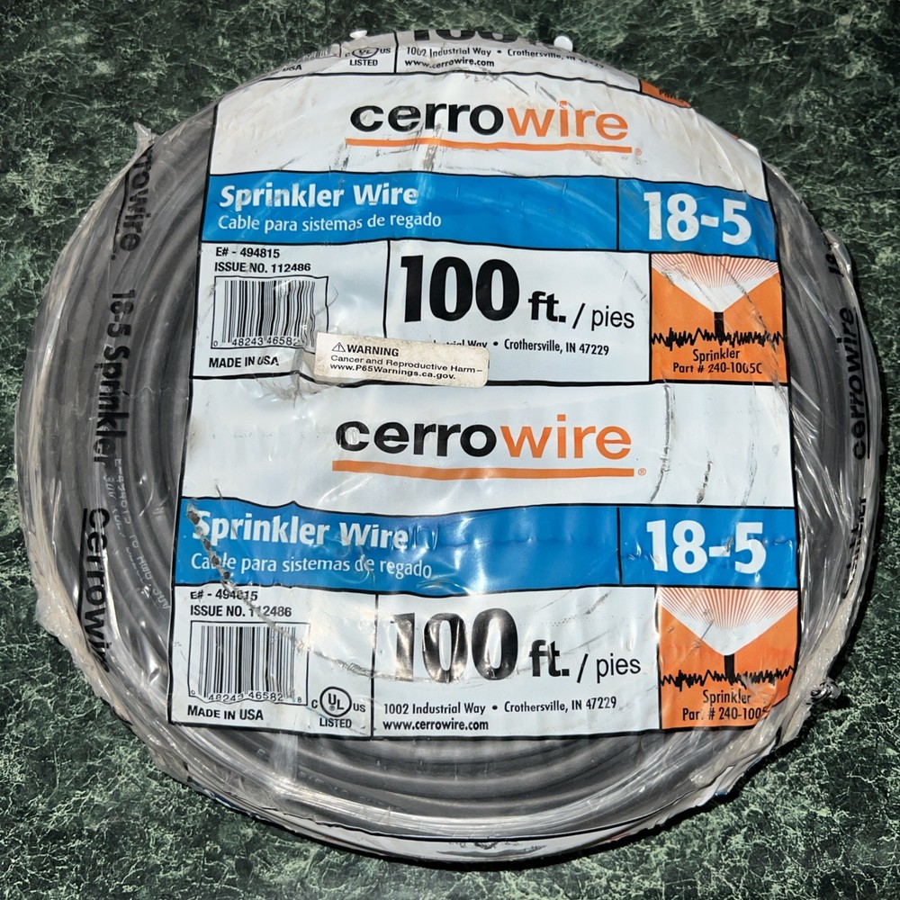 100 ft. 18/5 Black Solid Copper Sprinkler Wire