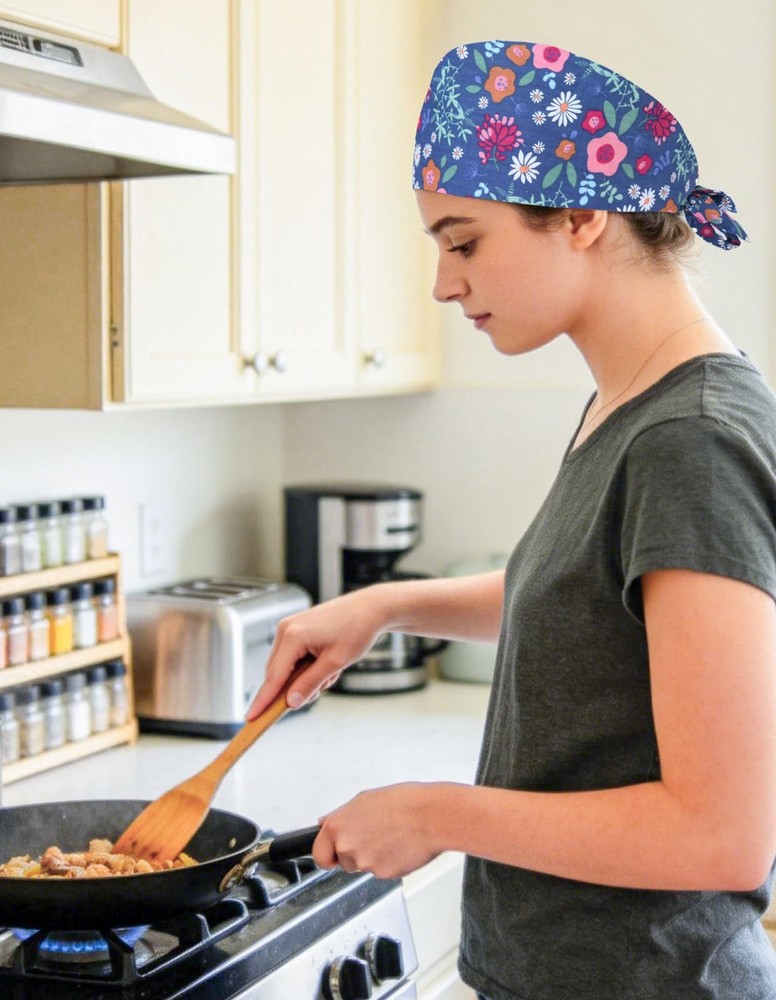Adjustable Working Cap Elastic TieBack Scrub Cap Unisex One Size Colors