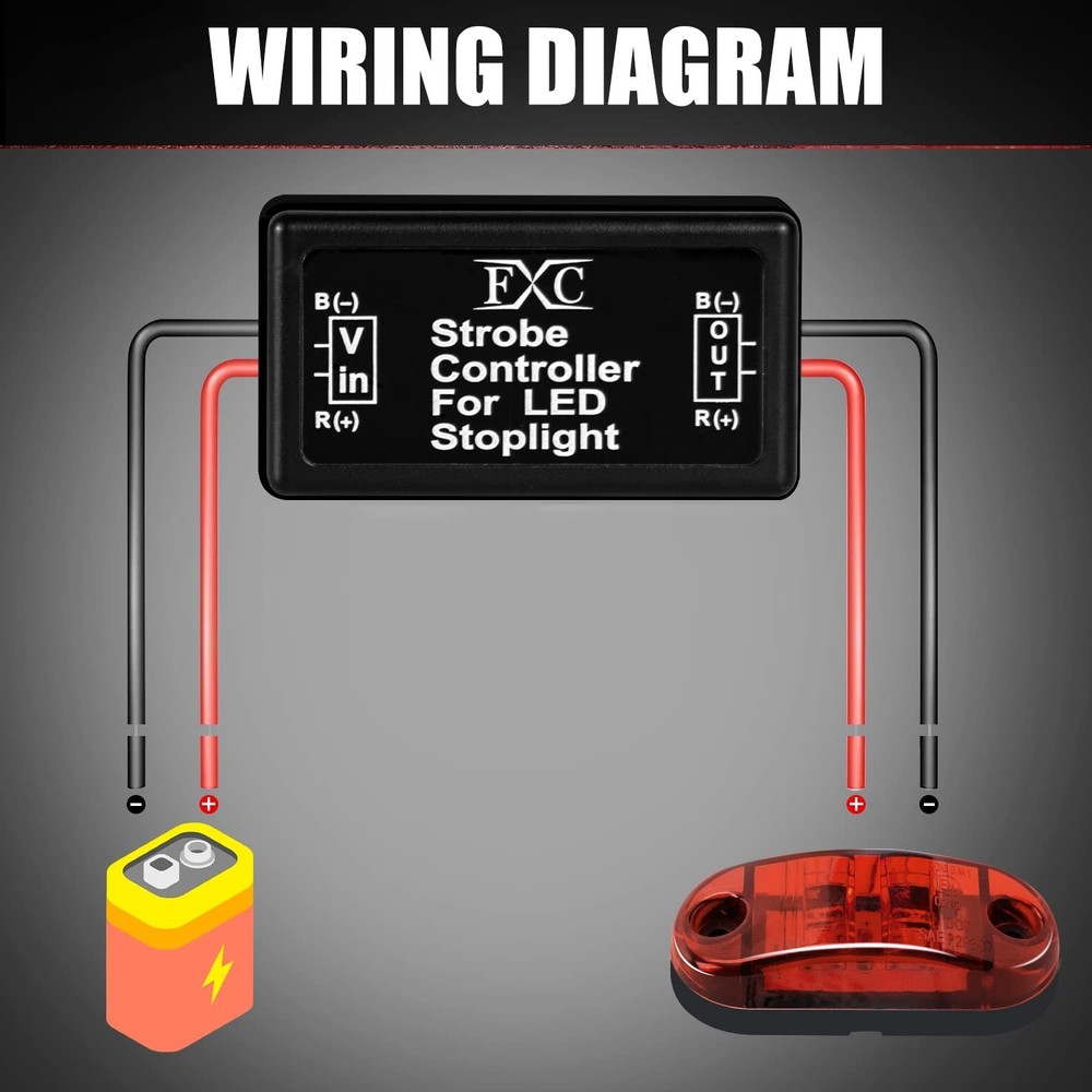 FXC 2x 24W Flash Strobe Controller Flasher Module for LED Brake Light Tail St...