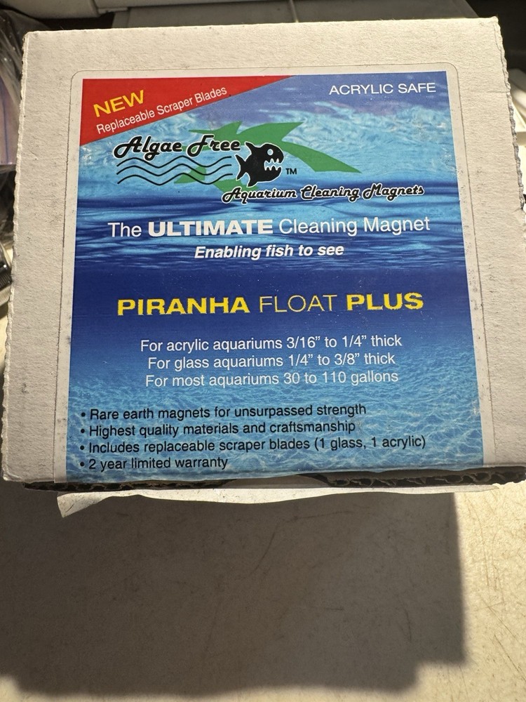 Algae Free Piranha Float PLUS Floating Magnetic Algae Scraper Aquarium Cleaner