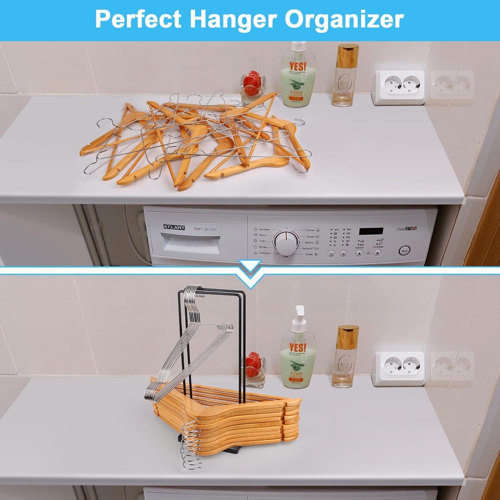 Hanger Stacker 2 Pack, Clothes Holder Organizer for 2 Black