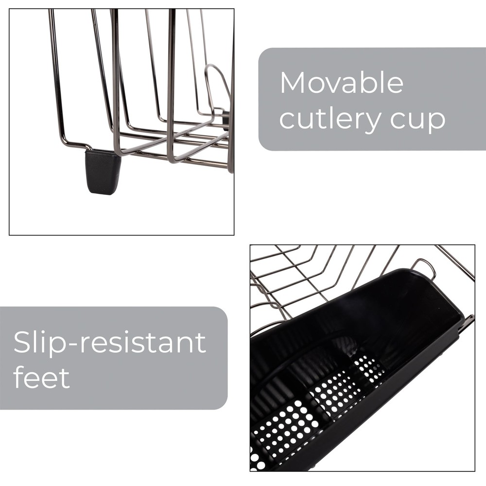 Large Wire Dish Drying Rack and Drainer, Kitchen Countertop Dish Rack for Plates