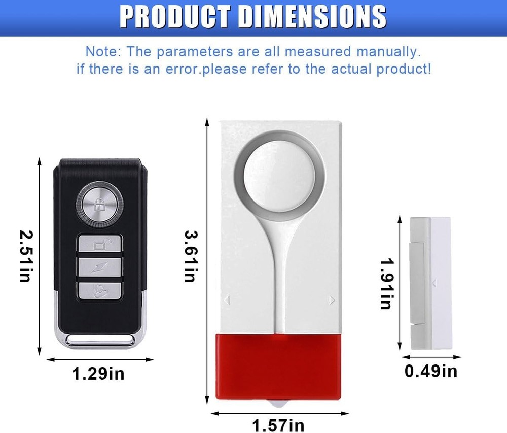 Car Anti-Theft Alarm 108dB Vibration Sensor with Remote Control Black