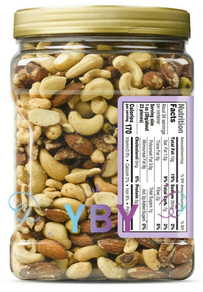 2 Packs Member's Mark Lightly Salted Deluxe Mixed Nuts 34 OZ Each Pack