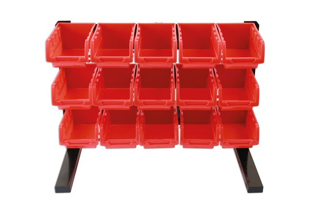 CONNECT 36995 15 Storage Bin Worktop Stand Kit With Bins Workshop Organizer