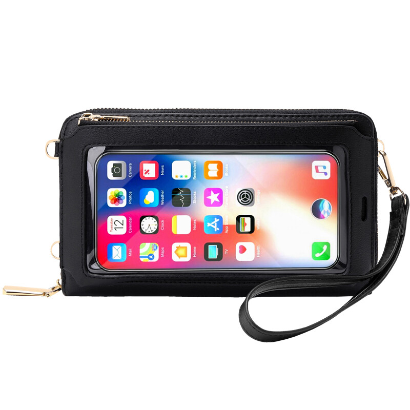RFID Blocking Touch Screen Bag Crossbody Cell Phone Purse Case Shoulder Wallet