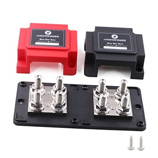 400A Bus Bar 12V | Power Distribution Block Busbar with 8 x 400A M10-Red&Black