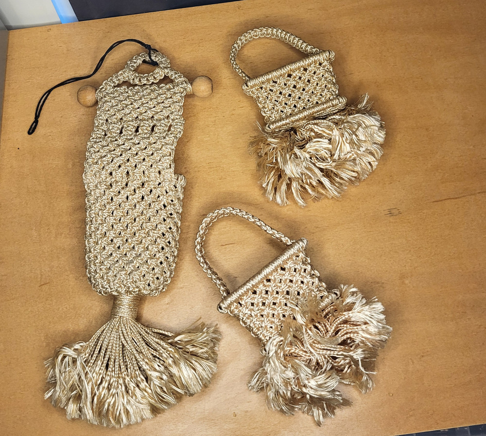 Mini macrame wall pockets- set of 3