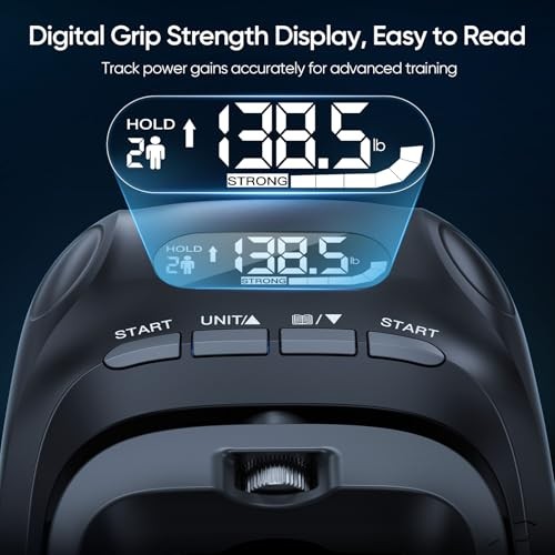 Grip Strength Tester Set with Hand Strengthening Tools – Track Progress, Black