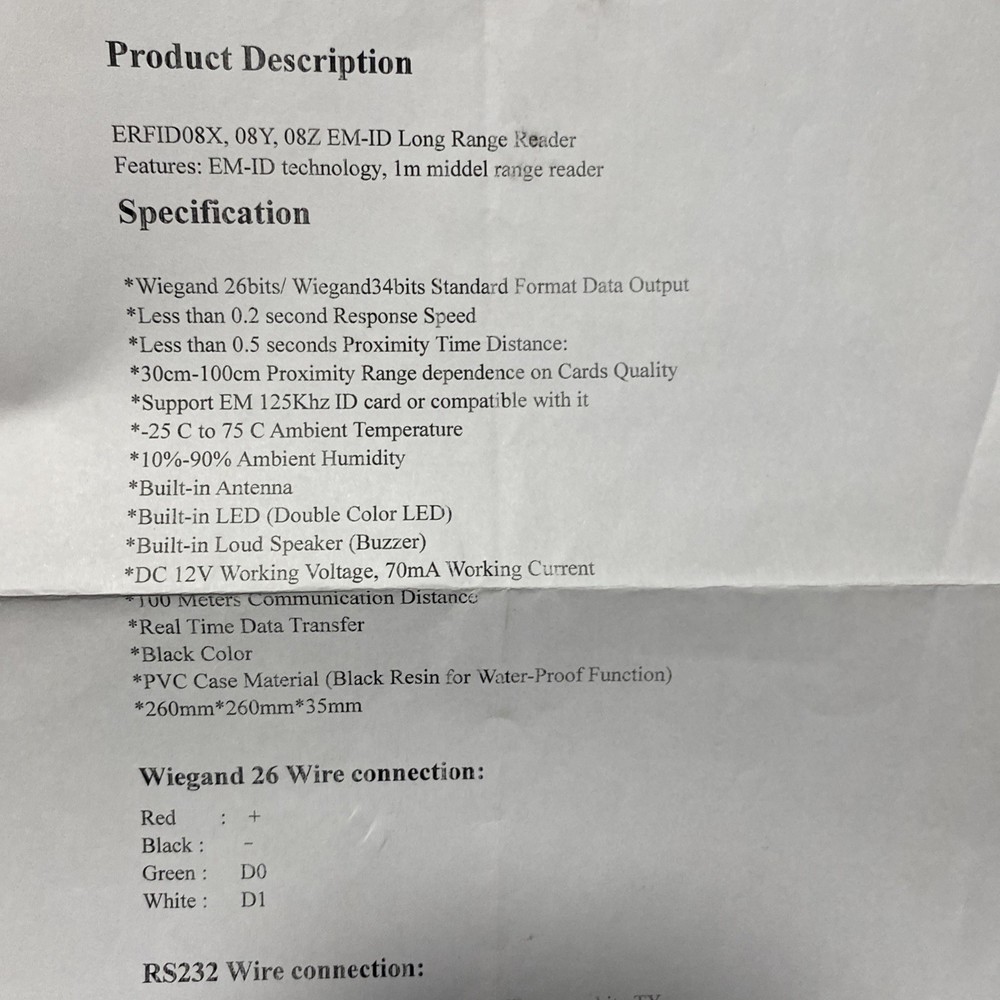 Emid Middle Range Card Reader For Access Control Parking System