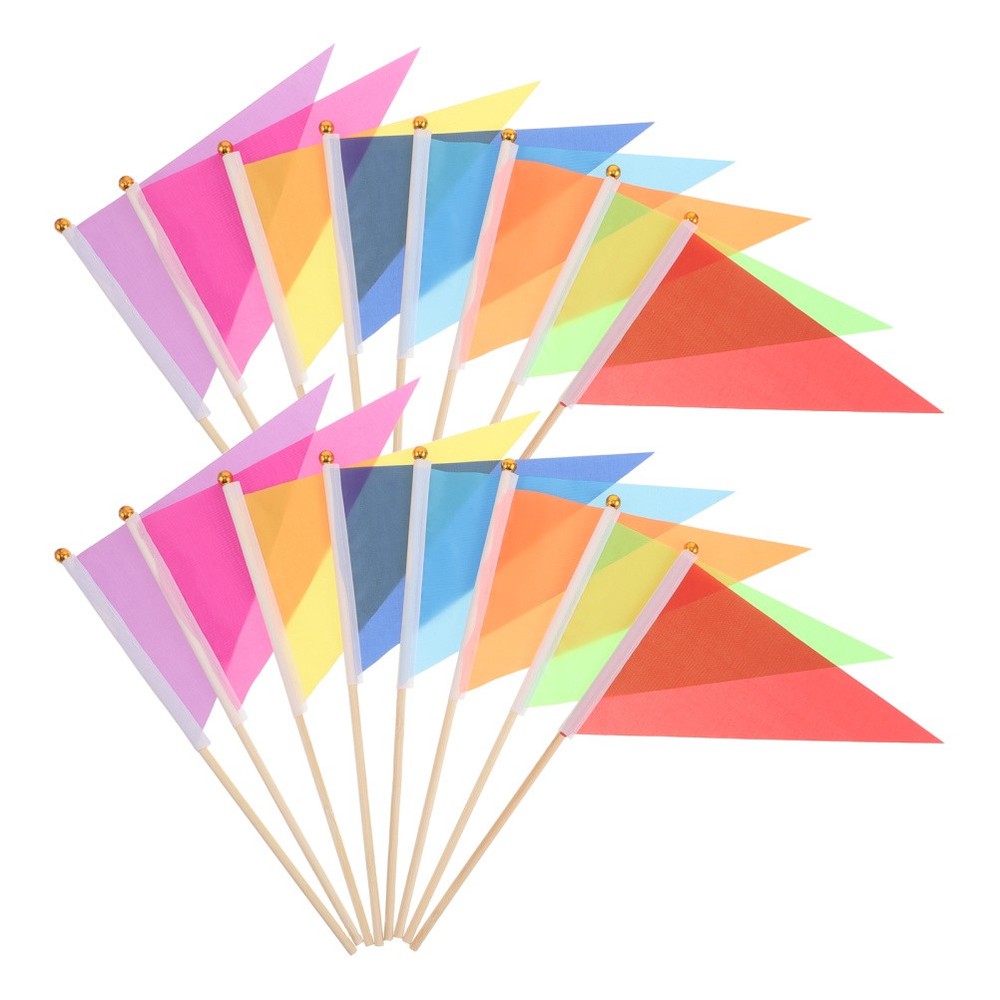 16PCS Marking Flags, Triangular Yard Flags for Lawn & Irrigation & Landscape &