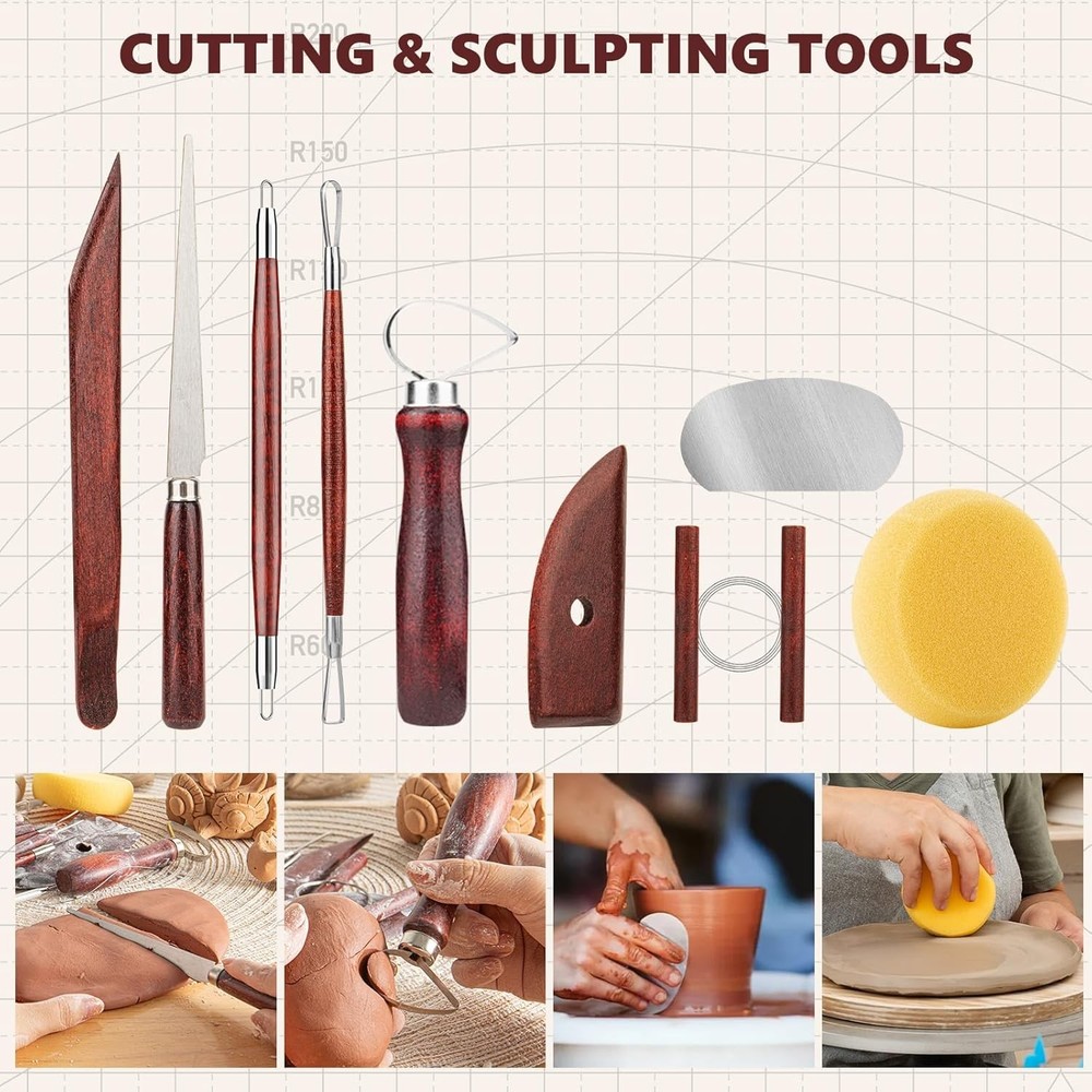 23PCS Clay Sculpting Pottery Ceramic Modeling Tool Kit
