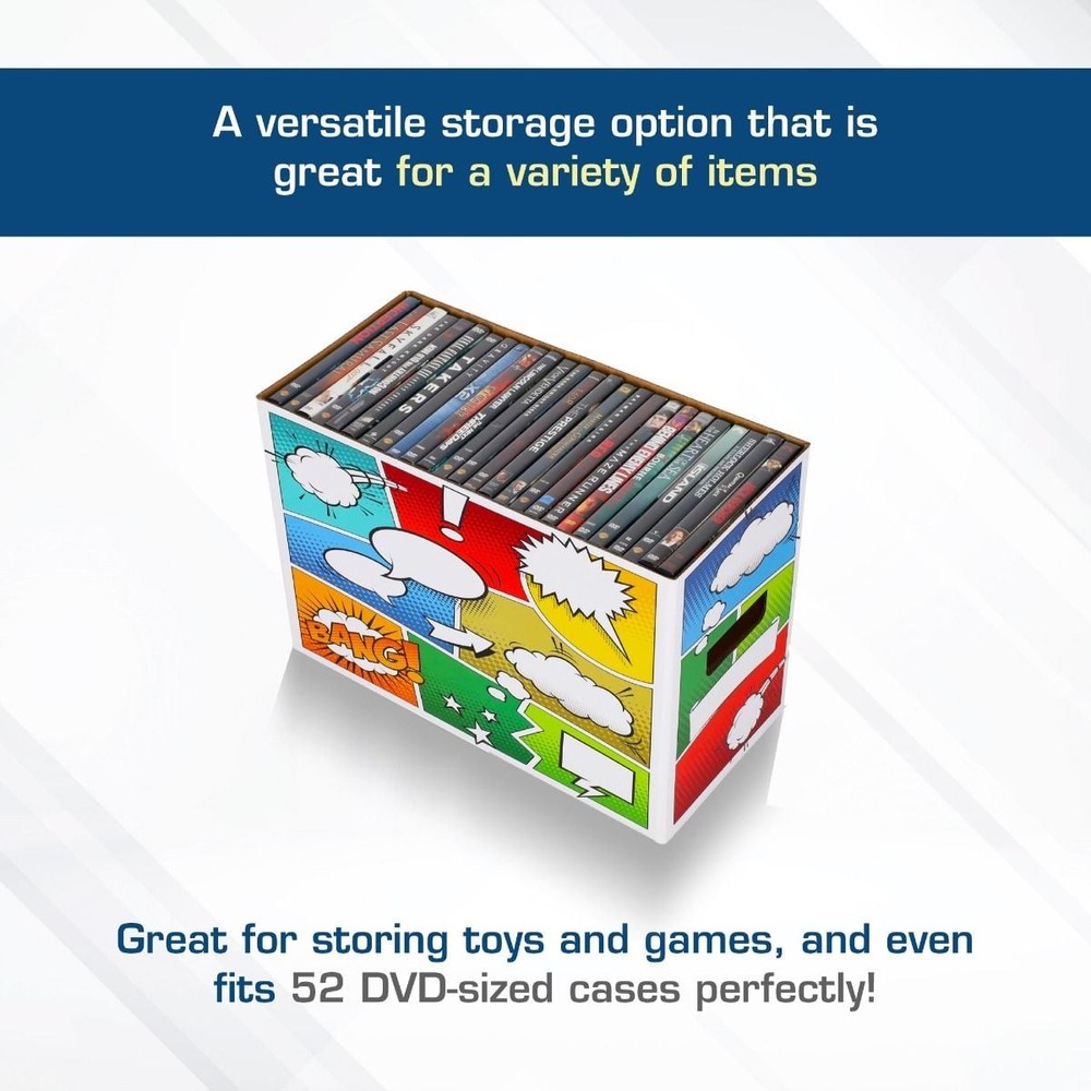 2 BCW Short Comic Storage Boxes with Pow Art