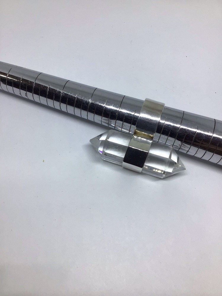 Natural Clear Quartz Crystal - Sterling Ring