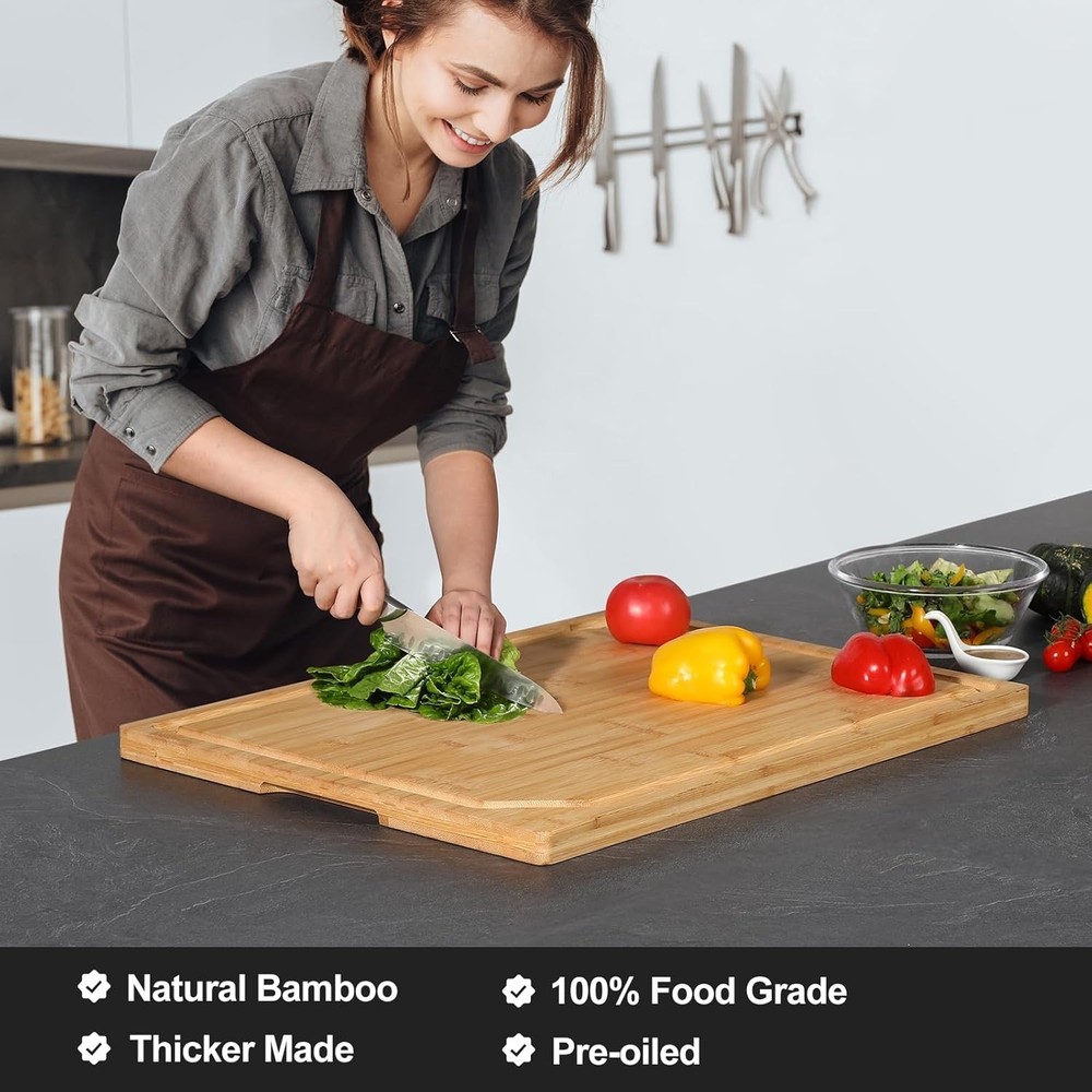 24 x 18 Extra Large Bamboo Serving Boards for Kitc