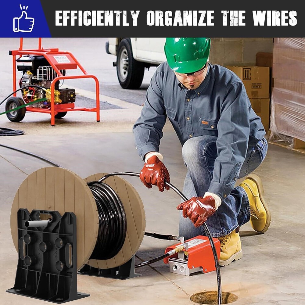 2x Cable Reel Dispenser Rack Wire Spool Caddy Holder Pull Spool Organizer Stands