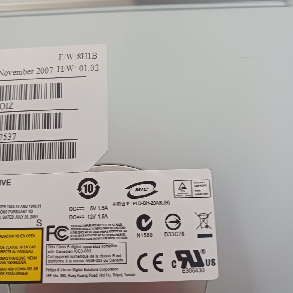 Lightscribe DVD CD Rewritable Drive Model DH- 1643L Untested