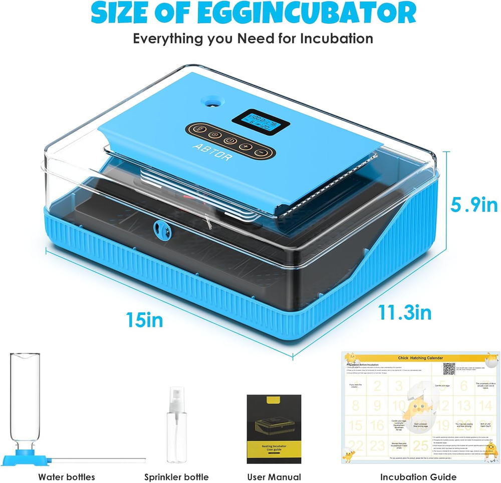 25 Egg Incubator Digital Poultry Hatcher Machine with Automatic Egg Turning, Inc