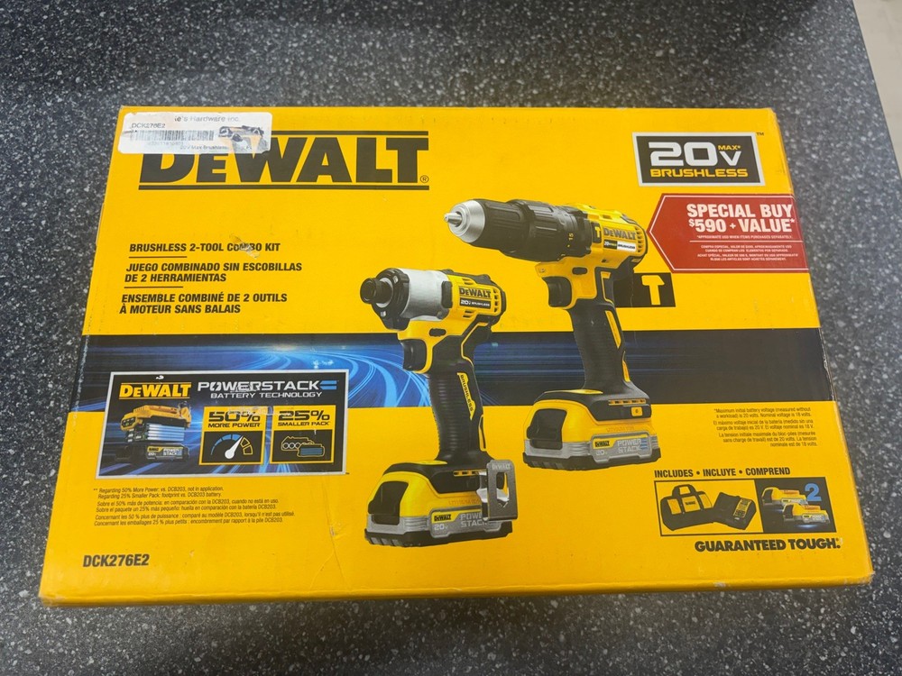 !!NEW!! 20V Max Brushless 2-Kit w Powerstack. PN:DCK276E2