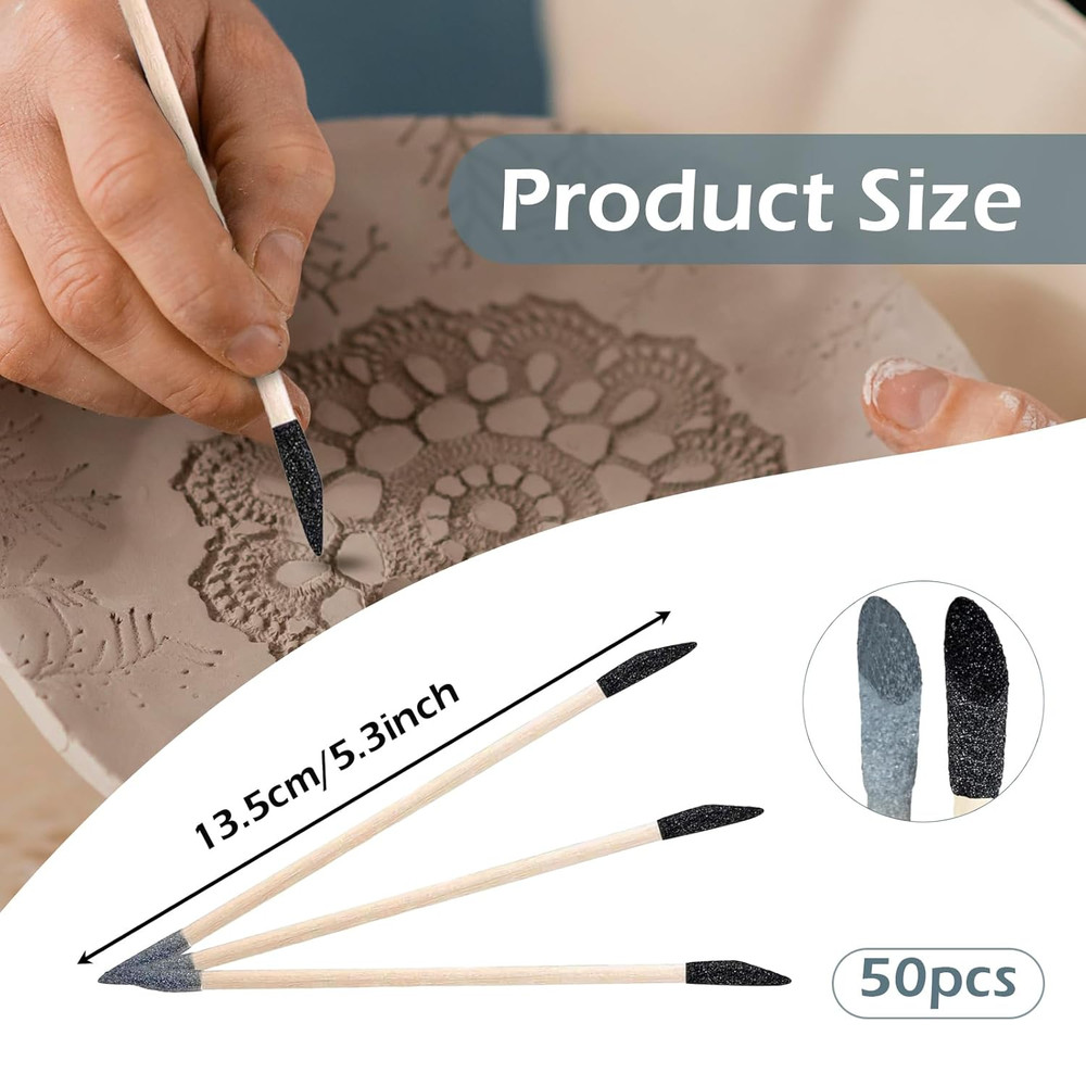 Sanding Sticks 50 Pcs, Double-Ended Sanding Tools for Wood & Plastic Models, 120
