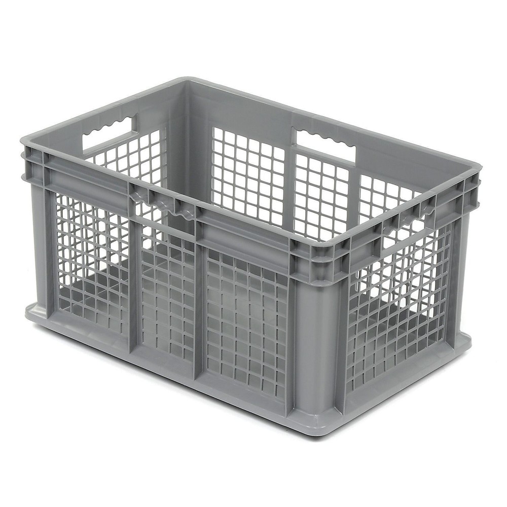 Global Industrial Mesh Straight Wall Container Solid Base