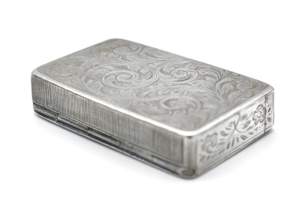 Antique Solid Silver Snuff Box Vesta Case Victorian 1863