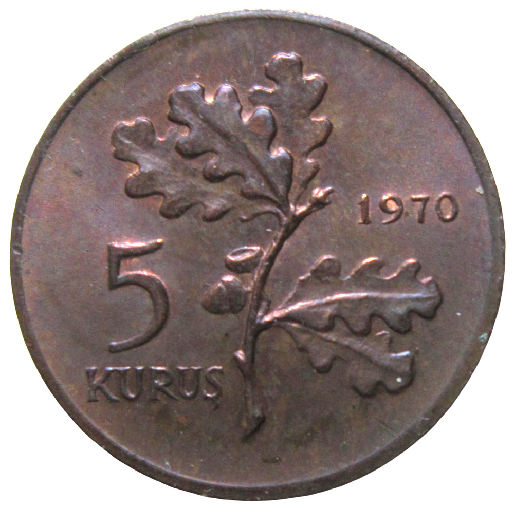 TURKEY. 5 KURUS, 1970. UNCIRCULATED.