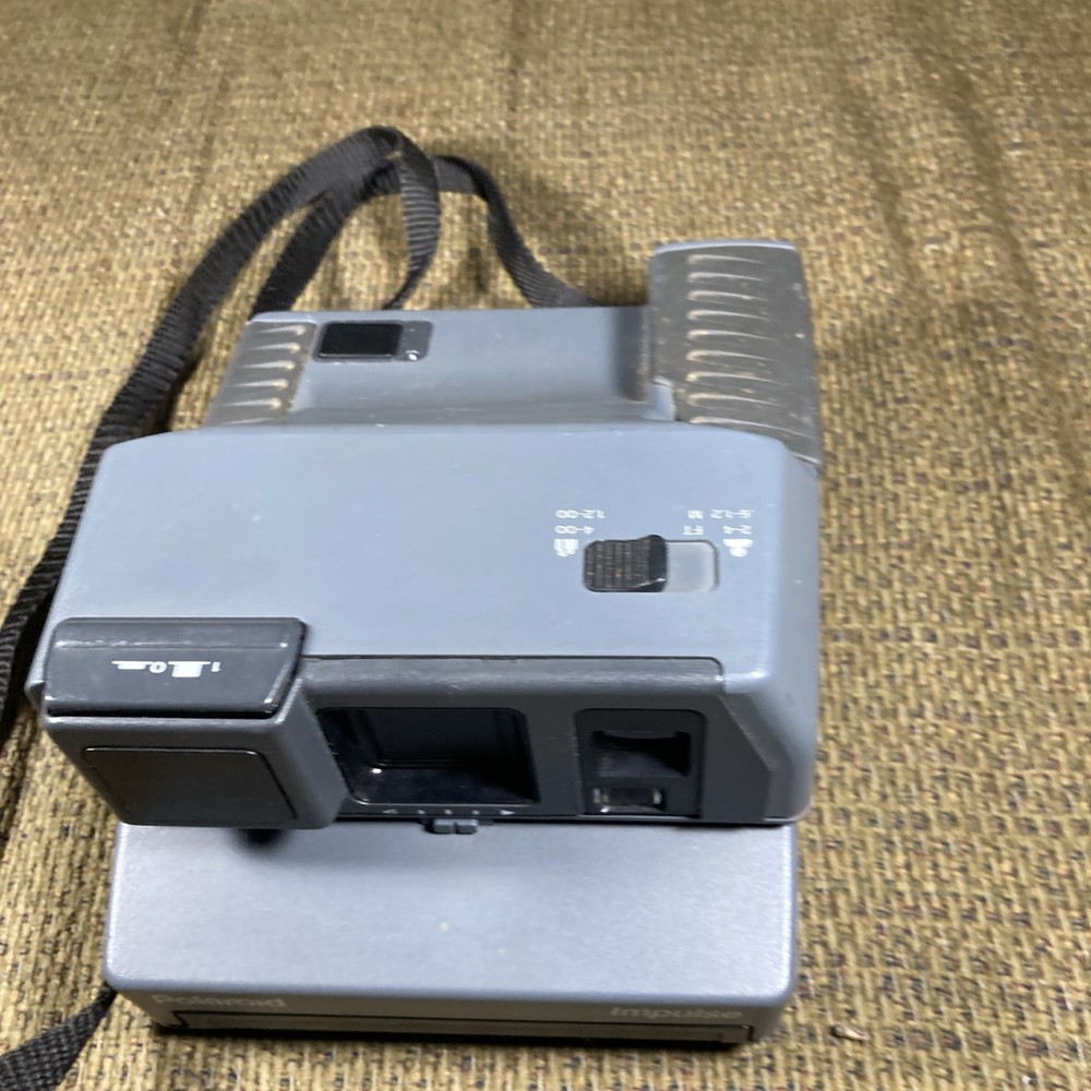 Polaroid Gray Impulse Instant Camera - Film Untested Missing Rubber Eye Piece