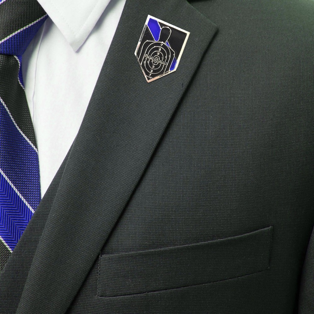 Thin Blue Line Police Sheriff Firearms Instructor B27 Target Lapel Pins