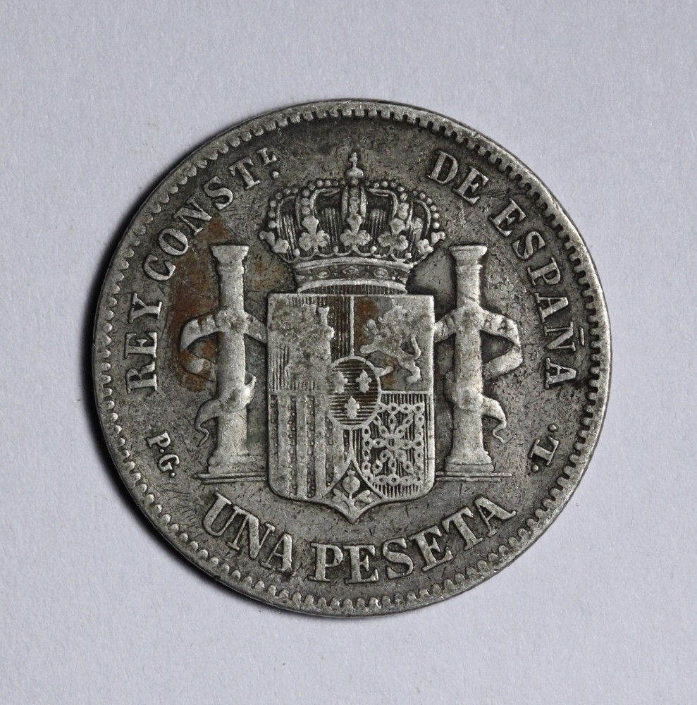 1893 Spain 1 Pesetas E395 GWCM