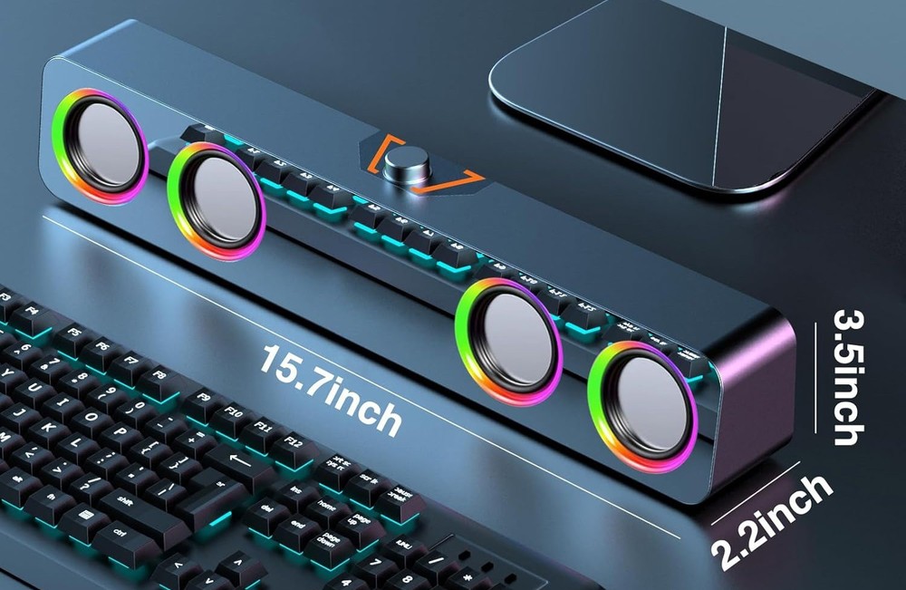 Computer Speaker - RGB - Lighting & Volume Control - USB Power Plug & Play