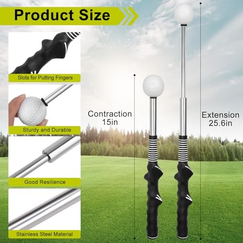 Retractable Golf Swing Aid for Golf Speed Training, Rhythm Click Golf Right