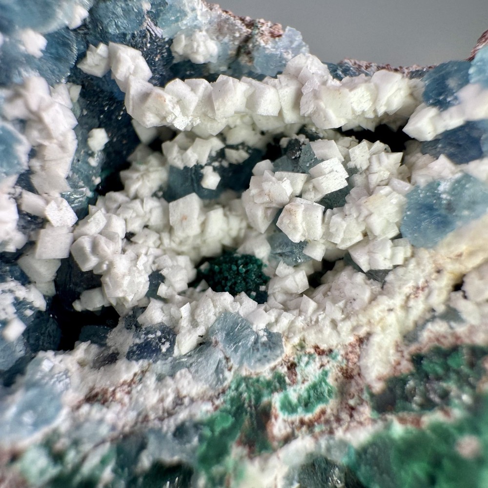 Nice Blue Willemite on Dolomite: Tsumeb mine, Tsumeb, Namibia- Rare!!