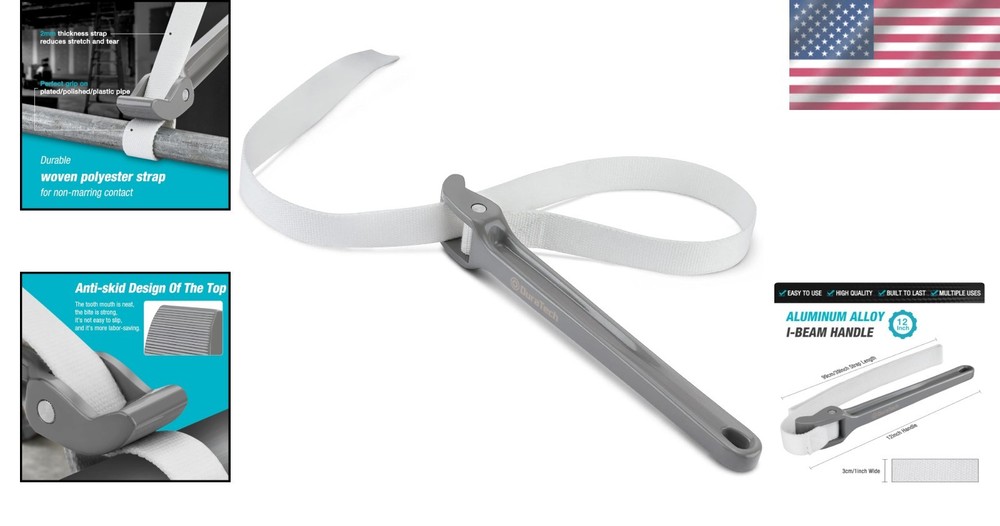 12-Inch Adjustable Strap Pipe Wrench with Anti-slip Handle