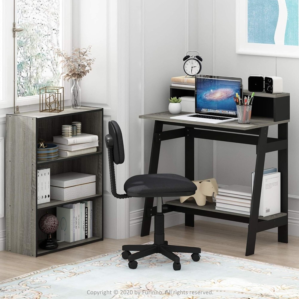 A Frame Computer Desk Oak Grey PC Laptop Study Writing Table Workstation