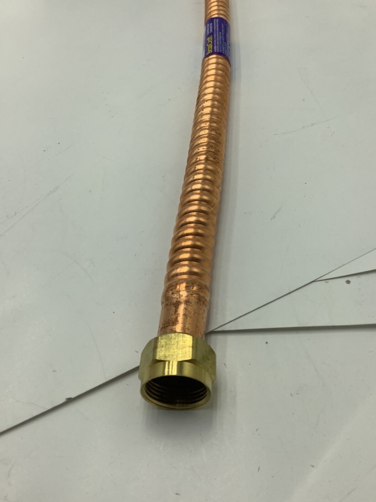 (QTY 3) Water Heater Conn 3/4"x 3/4" x24",No WB00-24N, Brass Craft