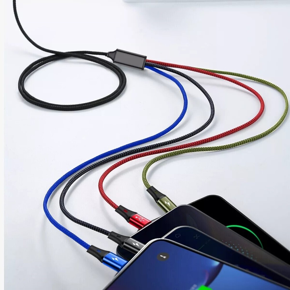 4 in 1 Multi USB Charging Cable Fast Charger Cord For iPhone/Type C/Micro