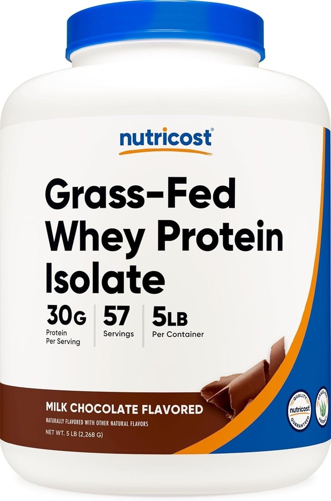 Nutricost Grass-Fed Whey Protein Isolate 5LBS - Multi Flavor - Long Exp Date