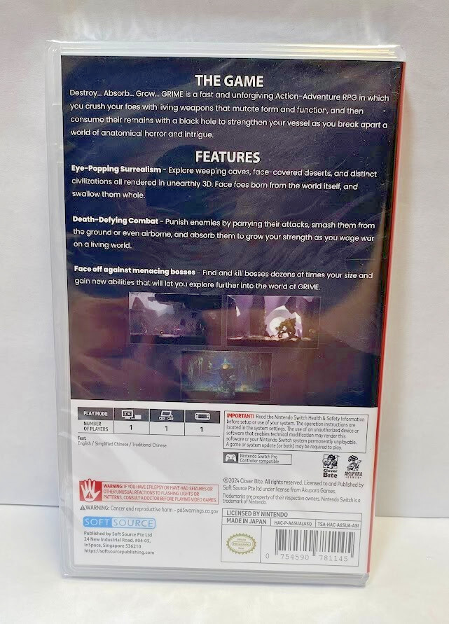 Grime (Multi-Language) Switch Brand New Game Special [2024 Platform]