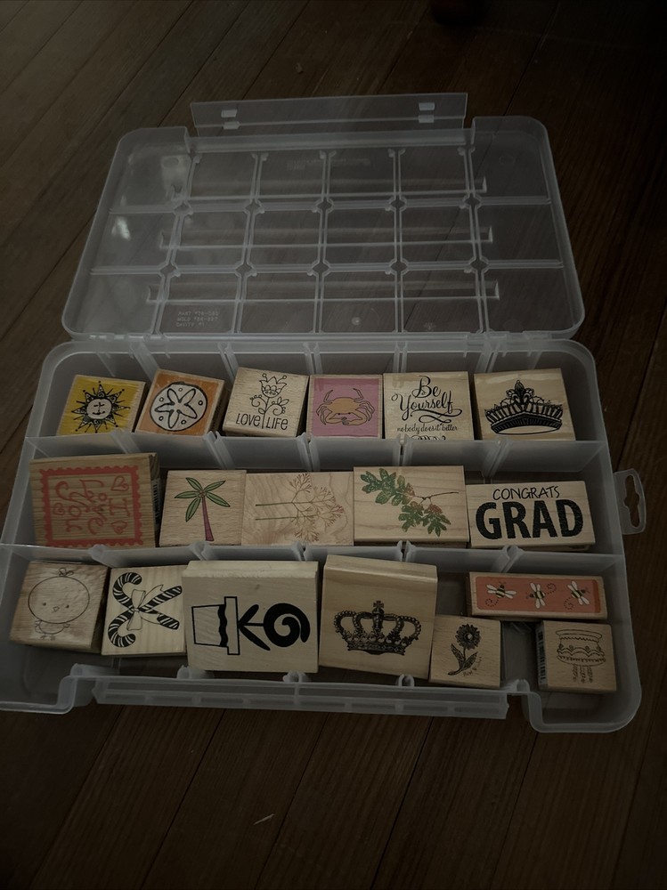 Craft Kit with 18 Different Wood Ink Blocks