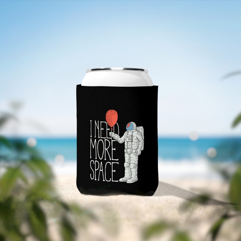 I Need More Space - Black Can Cooler Sleeve