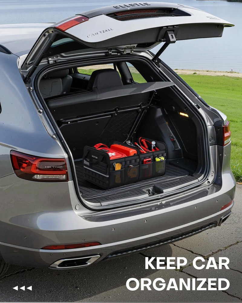 HOTOR Tactical Car Trunk Organizer - Foldable Medium, Black