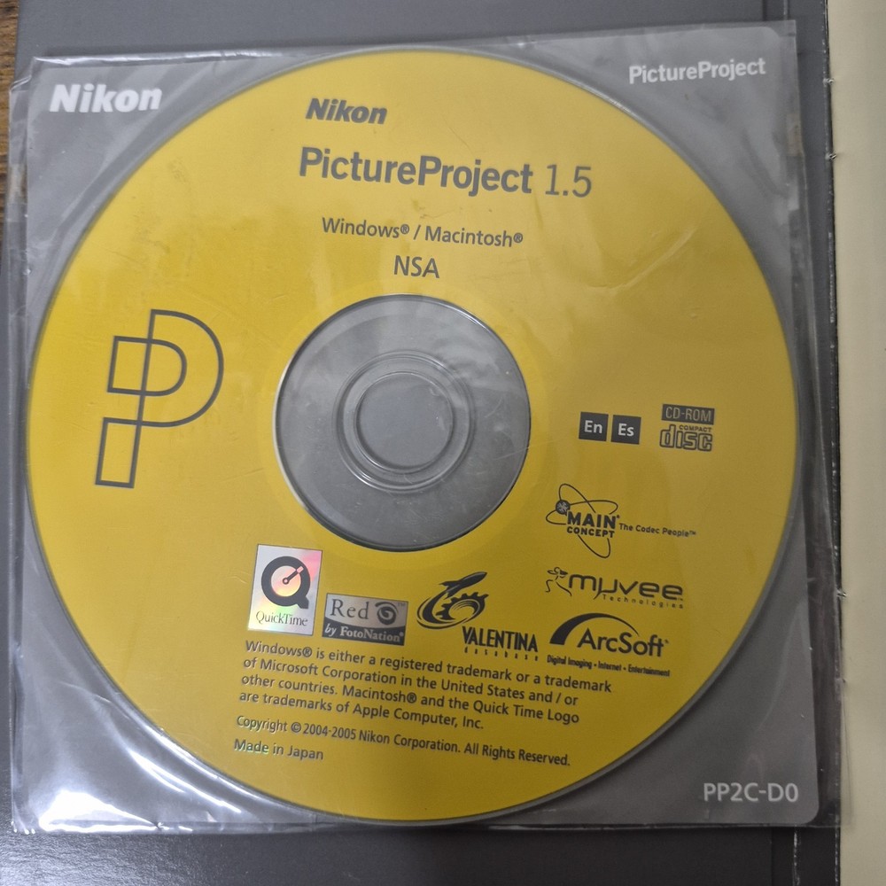 Nikon Picture Project 1.5 Windows & Mac CD-Rom & Reference Manual Disc - 2 Discs
